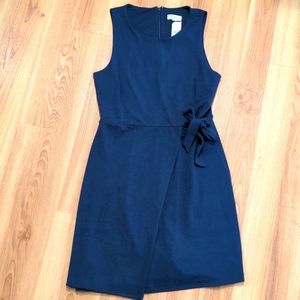 Thick jersey knit tie waist dress